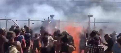 12 spectators were sprayed with burning fuel at an Australian drag racing event [Image: YouTube/HerTelden]