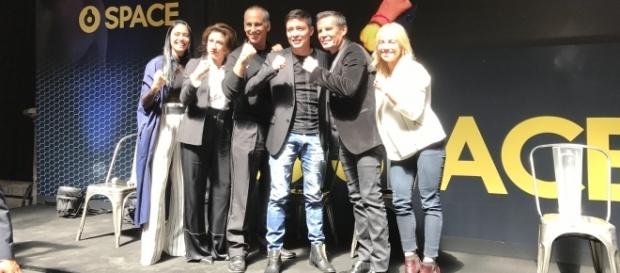 Parte del elenco de "El César" durante la presentación de la serie. Parte del elenco de "El César" durante la presentación de la serie.