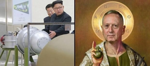 Secretarul American al Apărării, James Mattis (Mad Dog Mattis) amenință cu ”anihilarea” Coreei de Nord - Foto colaj (REUTERS/Twitter) Secretarul American al Apărării, James Mattis (Mad Dog Mattis) amenință cu ”anihilarea” Coreei de Nord - Foto colaj (REUTERS/Twitter)