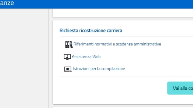 ricostruzione di carriera su Istanze online e fasce stipendiale