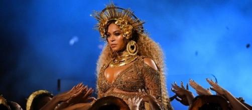 La popstar americana Beyoncé durante un concerto