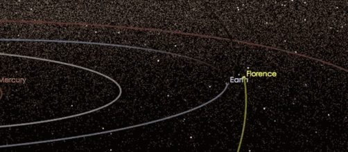 Asteroid Florence passed by the planet and astronomers discovered it was accompanied by two moons. Image Source: NASA