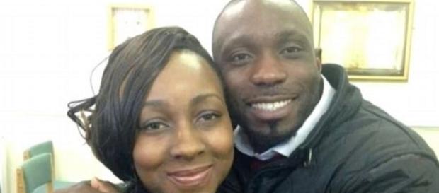 Omena Ubiaro com sua esposa Makeda (Foto: GoFundMe) Omena Ubiaro com sua esposa Makeda (Foto: GoFundMe)