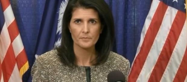 US Ambassador Haley. http://18694-presscdn.pagely.netdna-cdn.com/wp-content/uploads/2017/04/Nikki-Haley-the-U.S.-envoy-to-the-United-Nations.jpg US Ambassador Haley. http://18694-presscdn.pagely.netdna-cdn.com/wp-content/uploads/2017/04/Nikki-Haley-the-U.S.-envoy-to-the-United-Nations.jpg
