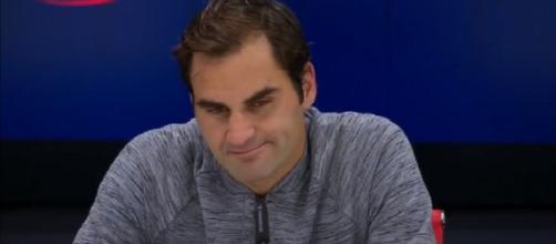Federer during a press conference after losing to del Potro/ Photo: screenshot via WeAreTennis II channel on YouTube