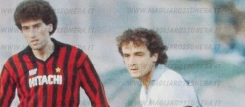 Mauro Tassotti e Vincenzo D'Amico, protagonisti in Lazio-Milan del campionato di serie B 1982/83