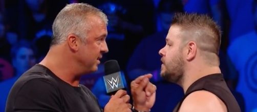 Shane McMahon and Kevin Owens got into a major altercation at the start of Tuesday's 'SmackDown Live.' [Image via WWE/YouTube]