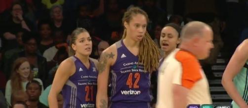 Brittney Griner and the Mercury host the Seattle Storm in a first-round playoffs matchup on Wednesday night. [Image via WNBA/YouTube]