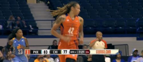 Brittney Griner's double-double helped lead Phoenix to a first-round WNBA Playoffs win over Seattle on Wednesday night. [Image via WNBA/YouTube]