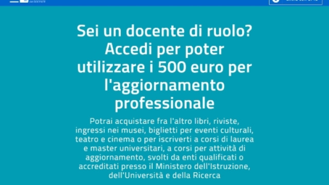 Il Bonus di 500 euro rivolto agli insegnanti delle scuole di ogni ordine e grado