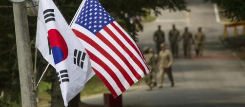 A U.S. and South Korean flag ly next to each other at Yongin, South Korea. Photo: Staff Sgt. Ken Scar/Creative Commons