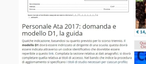 come compilare il modello D1 delle domande Ata