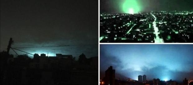 Extrañas luces en el cielo, luego del terremoto de 8.2 en México. Extrañas luces en el cielo, luego del terremoto de 8.2 en México.