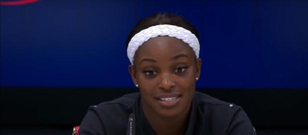 Sloane Stephens during a press conference at 2017 US Open/ Photo: screenshot via E Latifovich channel on YouTube Sloane Stephens during a press conference at 2017 US Open/ Photo: screenshot via E Latifovich channel on YouTube