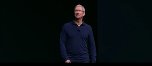 Apple CEO Tim Cook at the Apple 7 event in 2016. (via Engadget/Youtube)