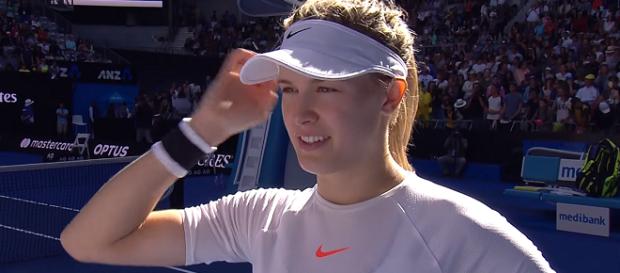 Eugenie Bouchard during an on-court interview at 2017 Australian Open/ Photo: screenshot via Australian Open TV channel on YouTube Eugenie Bouchard during an on-court interview at 2017 Australian Open/ Photo: screenshot via Australian Open TV channel on YouTube