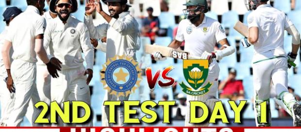 Indians celebrate on Day 1 of second test. Image credit screen shot (Youtube-cric7 sports) Indians celebrate on Day 1 of second test. Image credit screen shot (Youtube-cric7 sports)