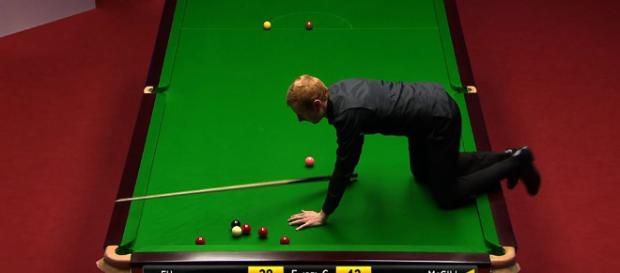 World Snooker Championship: Anthony McGill climbs on table - BBC Sport - bbc.co.uk World Snooker Championship: Anthony McGill climbs on table - BBC Sport - bbc.co.uk