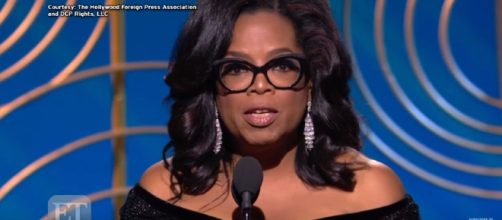 Oprah acceptance speech at the Golden Globe Awards. [ image credit ET / YouTube screenshot ]