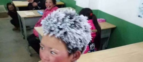 Snowflake Boy goes to school with frozen hair - NewsDrop - com.ng
