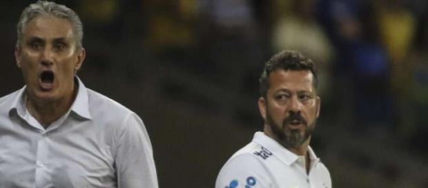 Tite e seu assistente Cleber Xavier Tite e seu assistente Cleber Xavier