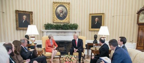 Donald Trump with Theresa May in the Oval Office (Image credit - Shealah Craighead, Wikimedia Commons)