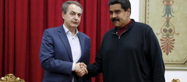 Zapatero (España) junto al dictador Maduro (Venezuela) Zapatero (España) junto al dictador Maduro (Venezuela)