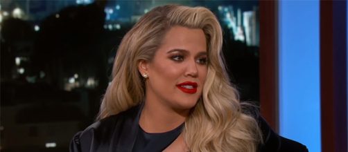 Mom-to-be Khloe Kardashian has some great advice for those who want to stick to their NY resolutions. [Image credit: Jimmy Kimmel Live/YouTube]