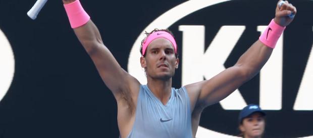 Rafael Nadal celebrating his second round win at the 2018 AO/ Photo: screenshot via Australian Open TV channel on YouTube Rafael Nadal celebrating his second round win at the 2018 AO/ Photo: screenshot via Australian Open TV channel on YouTube