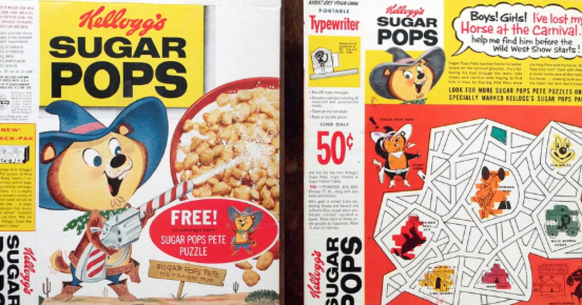 Kelloggs Sugar Pops and Sugar Pops Pete used to be favorites for children