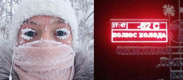 Clima em Oymyakon está tão frio que os cílios dos habitantes locais congelam (Crédito: Siberian Times/Anastasia Gruzdeva) Clima em Oymyakon está tão frio que os cílios dos habitantes locais congelam (Crédito: Siberian Times/Anastasia Gruzdeva)