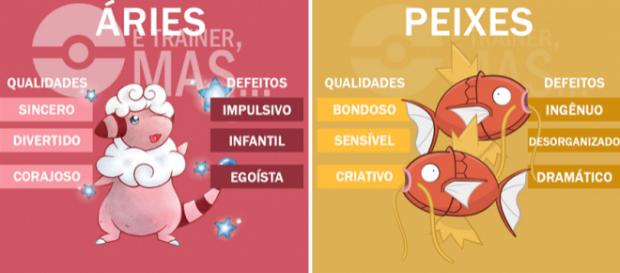 Qual seria o pokémon de cada signo (Fotos: Reprodução/Facebook/É Trainer, mas...) Qual seria o pokémon de cada signo (Fotos: Reprodução/Facebook/É Trainer, mas...)