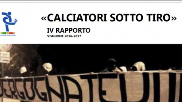 La prima pagina del rapporto Calciatori sotto tiro dell'AIC