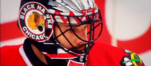 Corey Crawford may miss the rest of the season. - [captain lazer / YouTube screencap]