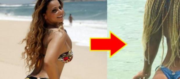 Atriz mudou o visual e deu o que falar em foto na praia; reflexo do mar polemizou Atriz mudou o visual e deu o que falar em foto na praia; reflexo do mar polemizou