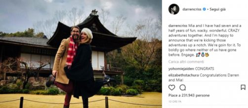 Darren Criss, l'attore de L'assassinio di Gianni Versace, con la fidanzata su Instagram