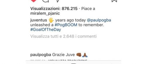 Juventus, Pogba ringrazia i bianconeri