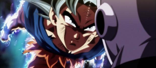 Goku en su enfrentamiento con Jiren Goku en su enfrentamiento con Jiren