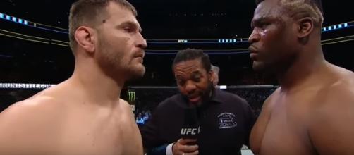 Stipe Miocic against Francis Ngannou. - [UFC On FOX / YouTube screencap]