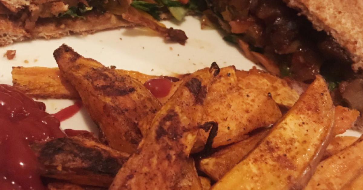 Mouth Watering Asian Influenced Jackfruit Barbecue With Sweet Potato Fries