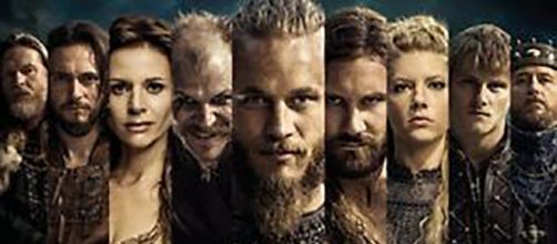 Póster con algunos personajes principales de Vikingos