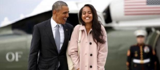 Barack Obama com a filha Malia Barack Obama com a filha Malia