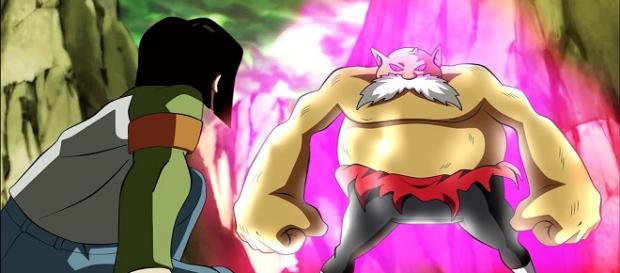 El poderoso Toppo demuestra todo su poder ante Goku El poderoso Toppo demuestra todo su poder ante Goku