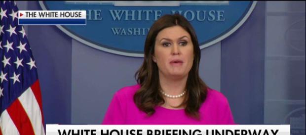 Sarah Huckabee Sanders at White House, via Twitter Sarah Huckabee Sanders at White House, via Twitter