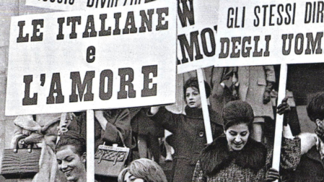 1962, una manifestazione per il divorzio