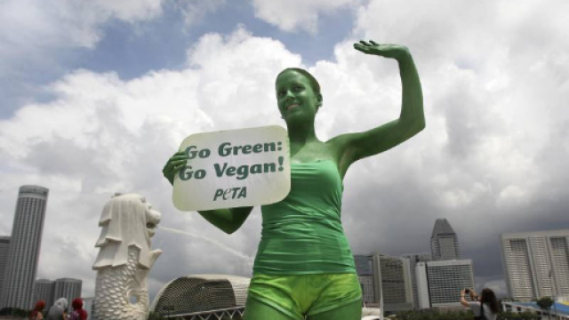 Una ragazza chiaramente vegana