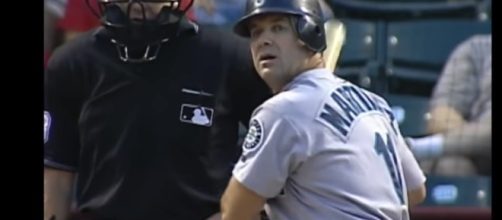 Edgar Martinez prepares to hit his final home run with the Seattle Mariners. - [MLB / YouTube screencap]