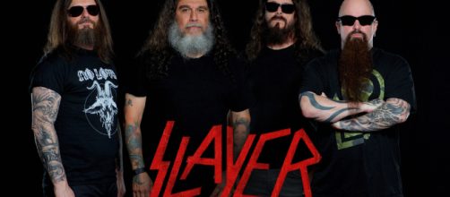 Immagine dei quattro componenti della band metal degli Slayer
