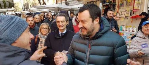 Matteo Salvini in compagnia di Attilio Fontana