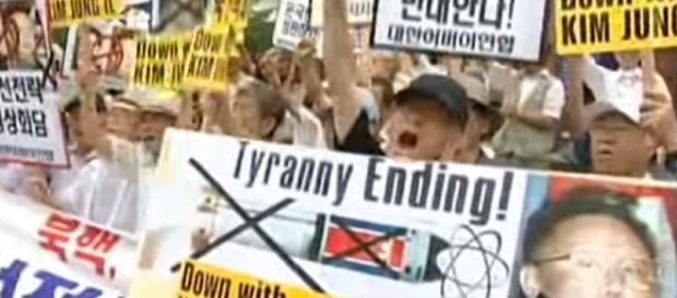 nti North Korea protest in Seoul as leaders prepare for summit - Image credit - AP Archive | YouTube nti North Korea protest in Seoul as leaders prepare for summit - Image credit - AP Archive | YouTube